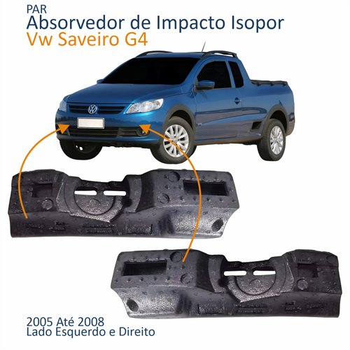 Par Absorvedor de Impacto Isopor Vw Saveiro G4 2005 2006 2007 2008