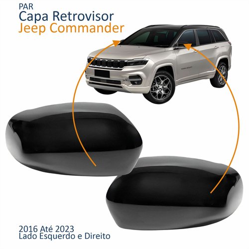 Par Capa Retrovisor Jeep Commander 2016 Até 2023 Texturizado