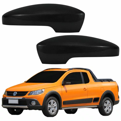 Par Capa Retrovisor Vw Saveiro G5 2009 2010 2011 2012 Texturizado Com Furo
