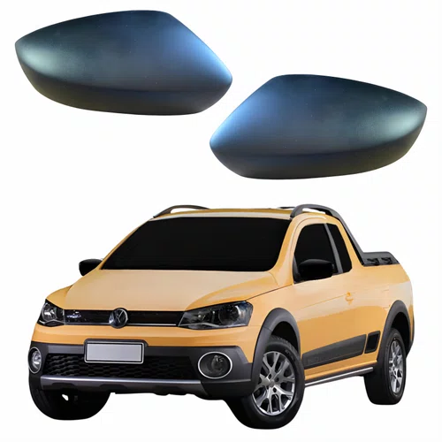 Par Capa Retrovisor Vw Saveiro G6 2013 Até 2016 METAGAL Sem Furo Texturizado