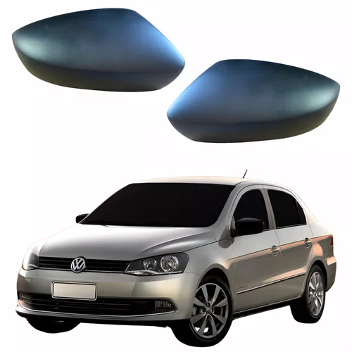Par Capa Retrovisor Vw Voyage G6 2013 Até 2016 METAGAL Sem Furo Texturizado