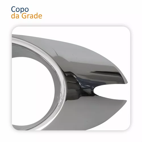 Par Copo Grade Milha Fiat Palio BBB 2008 2009 2010 2011 2012 Cromado