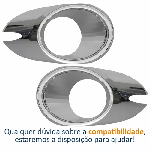 Par Copo Grade Milha Fiat Siena 2008 2009 2010 2011 2012 Cromado