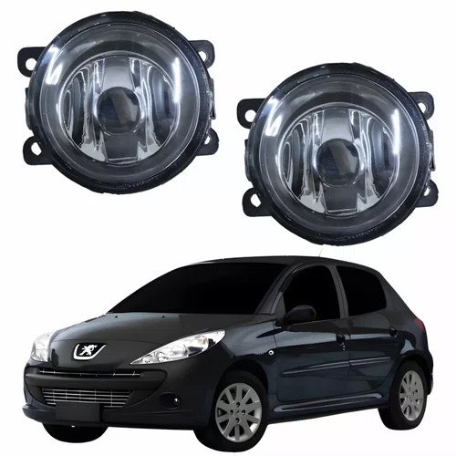 Par de Farol Auxiliar De Milha Peugeot 207 Lente Acrílico