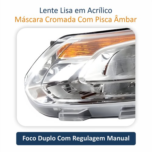 Par de Farol Citroen C3 Picasso 2011 Até 2015 Cromado Depo