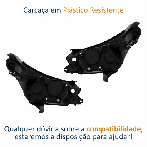 Par de Farol Fiat Argo Cronos 2016 Até 2024 Máscara Negra Sem Led