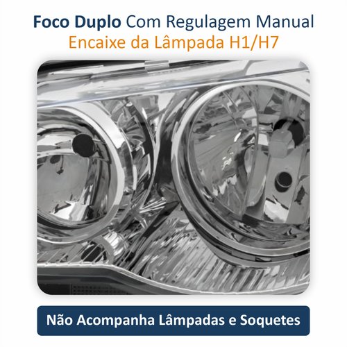 Par de Farol Fiat Palio G3 2003 Até 2014 Siena Strada Weekend G3 2003 Até 2012 Original Arteb Máscara Cromada Com Aro Cromado Foco Duplo