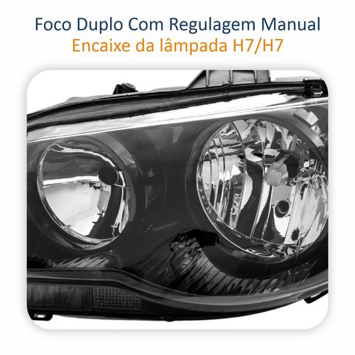 Par Faróis Fiat Palio G3 2003 2004 2005 2006 2007 2008 2009 2010 2011 2012 2013 2014 Siena Strada Weekend G3 2003 2004 2005 2006 2007 2008 2009 2010 2011 2012 Original Máscara Negra Canhão Preto Foco Duplo