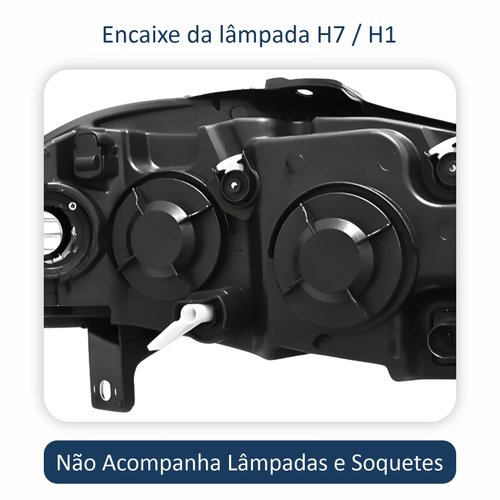 Par Faróis Fiat Siena 2008 2009 2010 2011 2012 Original Foco Duplo Máscara Negra Com Anel Preto