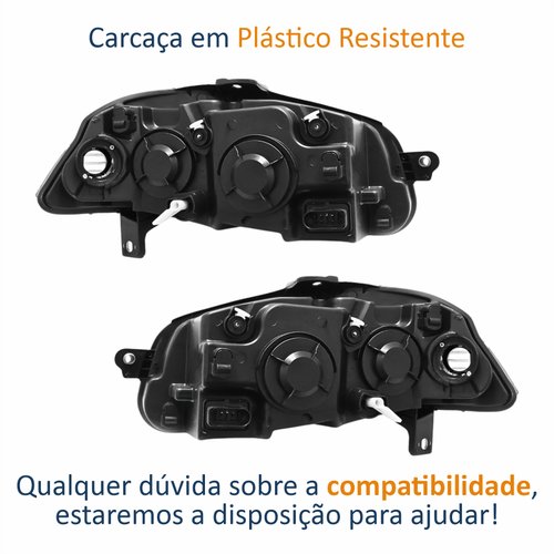 Par de Farol Fiat Siena 2008 Até 2012 Original Arteb Máscara Cromada Com Anel Cromado