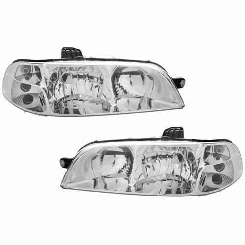 Par de Farol Fiat Siena G2 2001 Até 2007 Foco Duplo Carcaça Preta