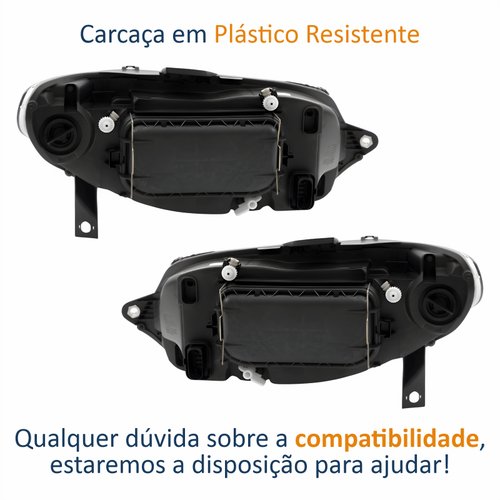 Par de Farol Fiat Siena G3 2003 Até 2012 Original Arteb Máscara Cromada Com Aro Cromado Foco Duplo