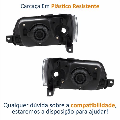 Par de Farol Fiat Uno Fire Fiorino 2004 Até 2014 Original Arteb Máscara Cromada