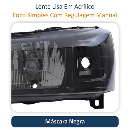 Par de Farol Fiat Uno Fire Fiorino 2004 Até 2014 Original Arteb Máscara Negra