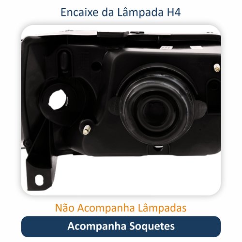 Par de Farol Fiat Uno Fire Fiorino 2004 Até 2014 Original Arteb Máscara Negra