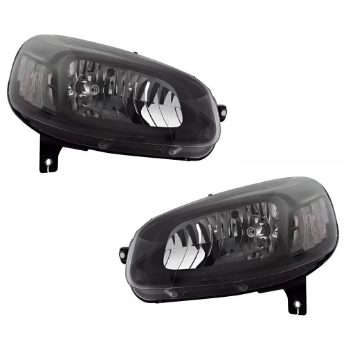 Par de Farol Fiat Uno Vivace 2015 Até 2021 Máscara Negra
