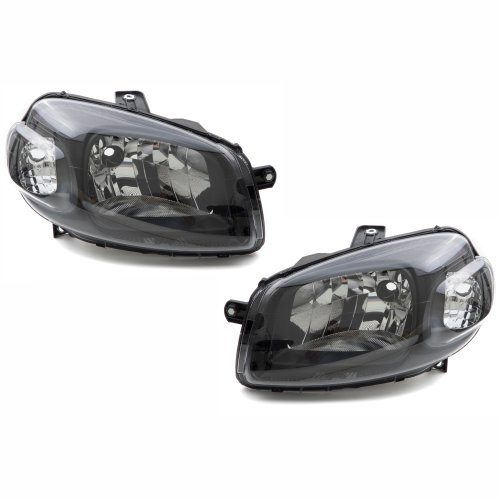 Par de Farol Fiat Uno Way Vivace 2010 Até 2014 Fiorino 2014 Até 2019 Máscara Negra Foco Simples