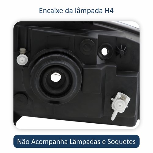 Par de Farol Fiat Uno Way Vivace 2010 Até 2014 Fiorino 2014 Até 2019 Original Arteb Máscara Negra