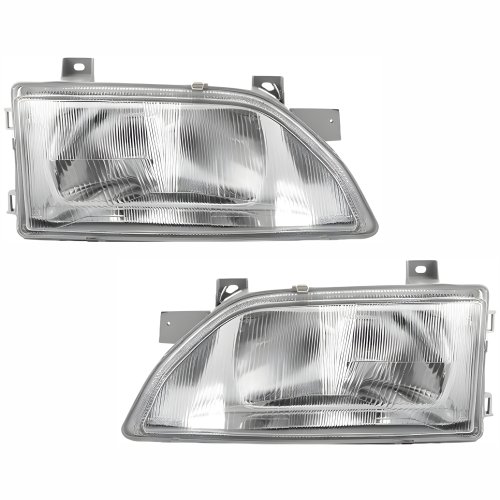 Par de Farol Ford Escort 1993 Até 1996 Máscara Cromada