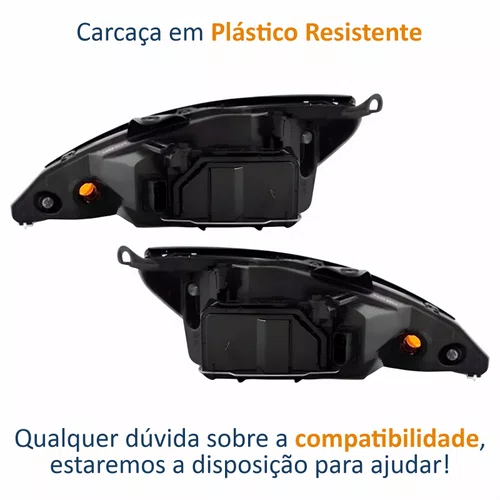 Par de Farol Ford Focus 2003 Até 2008 TYC Máscara Negra