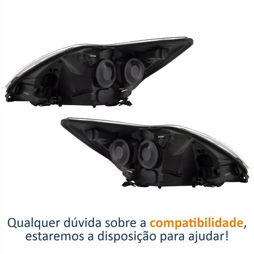 Par de Farol Ford Focus 2009 Até 2013 Máscara Negra