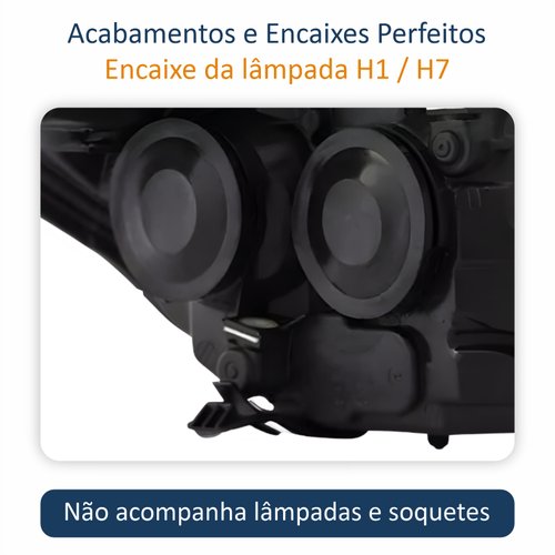 Par de Farol Ford Focus 2009 Até 2013 Máscara Negra