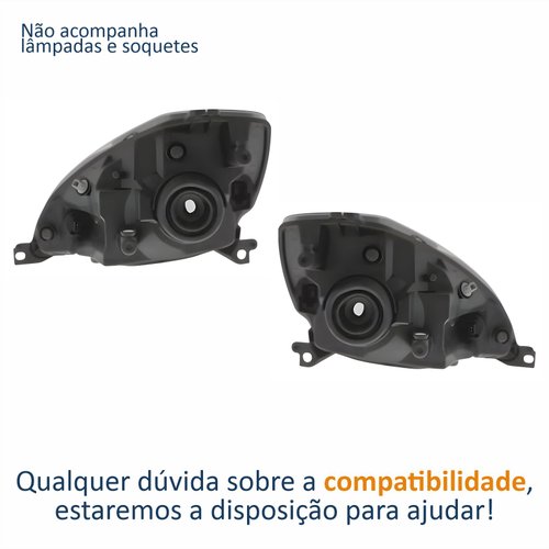 Par Farol Principal Ford Ka 2008 Até 2014 Máscara Negra