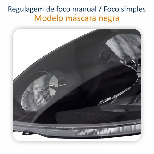 Par Farol Principal Ford Ka 2008 Até 2014 Máscara Negra