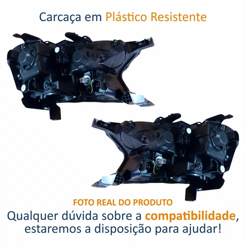 Par de Farol Ford Ranger 2017 Até 2023 Máscara Negra Com Projetor