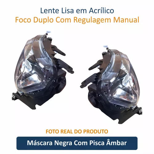 Par de Farol Ford Ranger 2017 Até 2023 Máscara Negra Com Projetor
