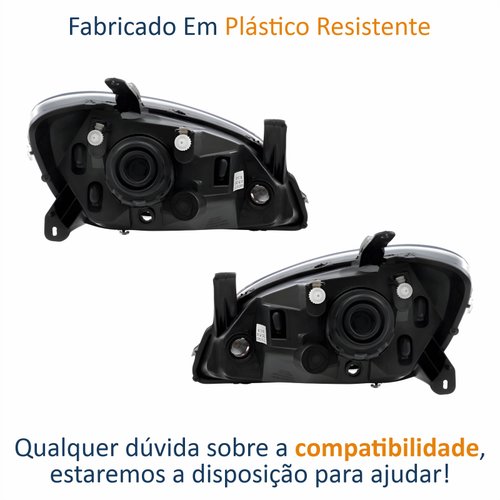 Par de Farol Gm Celta 2006 Até 2016 Prisma 2007 Até 2012 Original Arteb Máscara Cromada