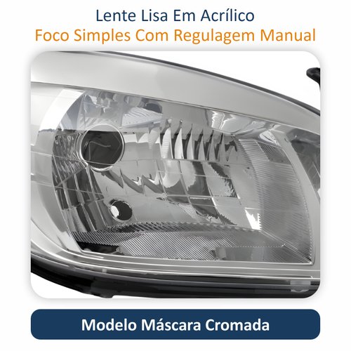 Par de Farol Gm Celta 2006 Até 2016 Prisma 2007 Até 2012 Original Arteb Máscara Cromada