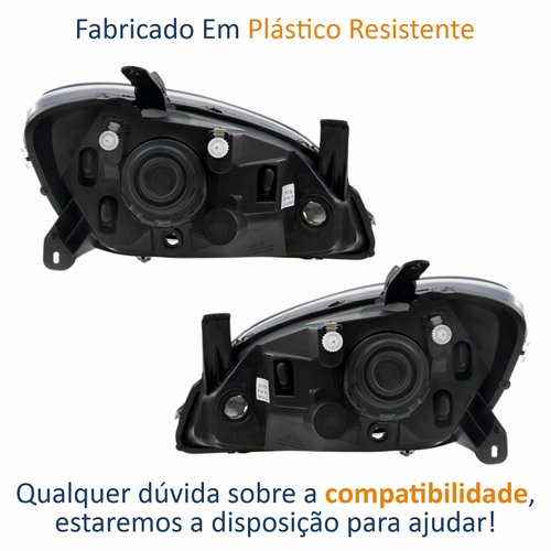 Par de Farol Gm Celta 2006 Até 2016 Prisma 2007 Até 2012 Original Arteb Máscara Cromomix