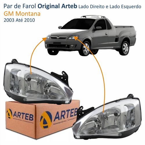 Par Faróis Chevrolet Montana 2003 2004 2005 2006 2007 2008 2009 2010 Original