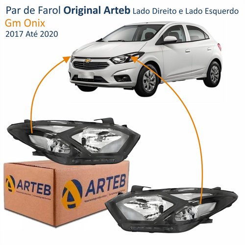 Par de Farol Gm Onix 2017 Até 2020 Original Arteb