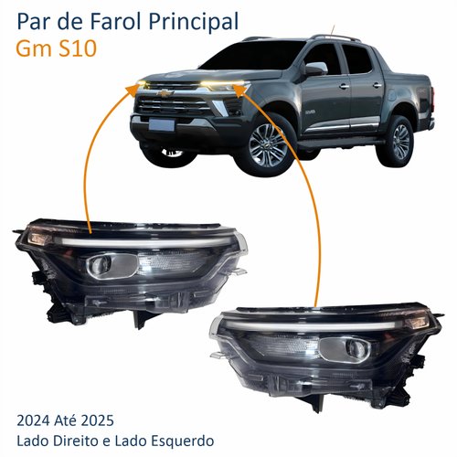 Par de Farol Gm S10 2024 2025 Com Led Com Reator Original