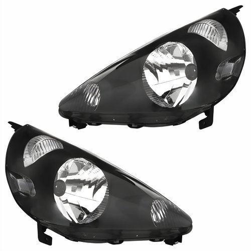 Par Farol Honda Fit 2003 Até 2008 Máscara Negra