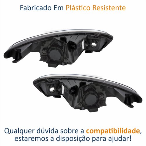 Par de Farol Hyundai Hb20 2012 Até 2019 Original Arteb Máscara Cromada