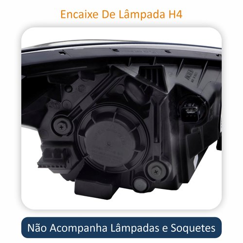 Par de Farol Hyundai HB20X Sedan 2012 Até 2016 Original Arteb Máscara Negra Com Friso Cromado
