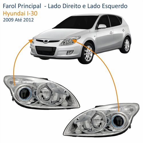 Par de Farol Hyundai I-30 2009 Até 2012