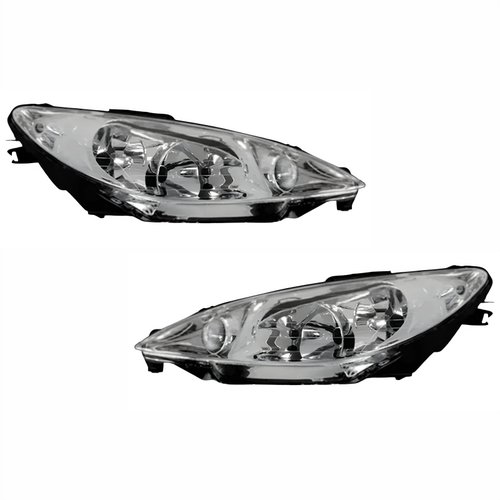 Par de Farol Peugeot 206 2004 Até 2009 Foco Duplo