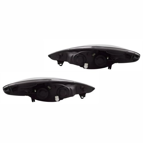 Par de Farol Peugeot 207 2009 Até 2014 Máscara Negra