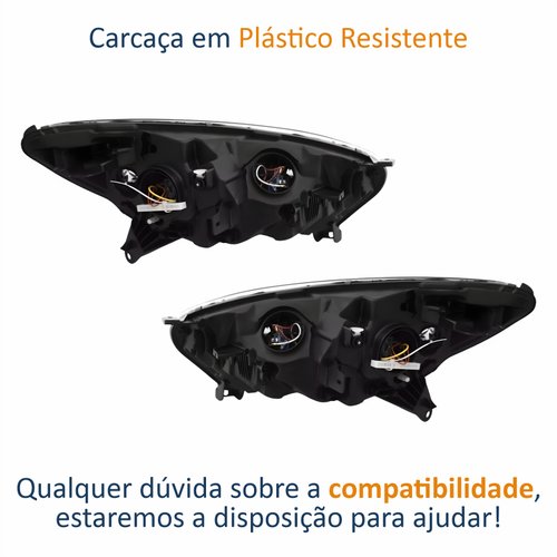 Par de Farol Renault Captur 2017 Até 2021 TYC Com Friso Cromado