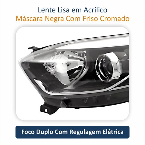 Par de Farol Renault Captur 2017 Até 2021 TYC Com Friso Cromado