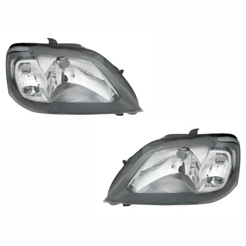 Par de Farol Renault Logan 2007 Até 2010 Máscara Cinza