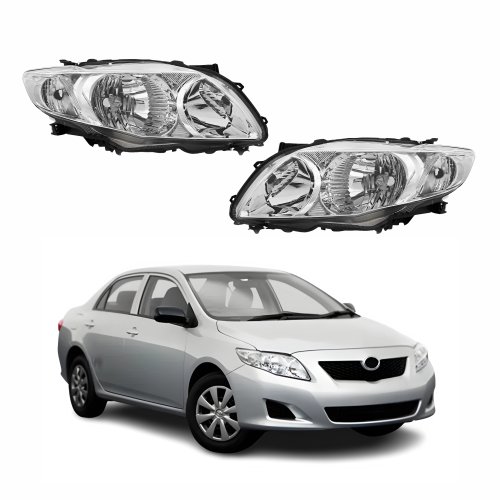 Par de Farol Toyota Corolla 2008 2009 2010 2011 Cromado