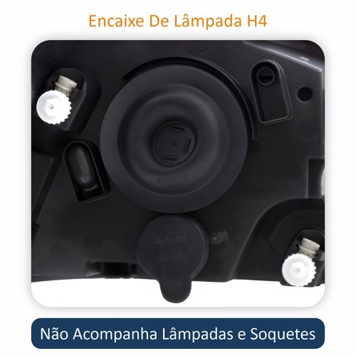 Par de Farol Vw Fox 2003 Até 2009 Máscara Negra