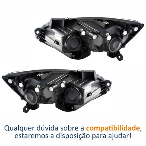 Par de Farol Vw Fox 2015 Até 2019 Original Arteb Friso Preto