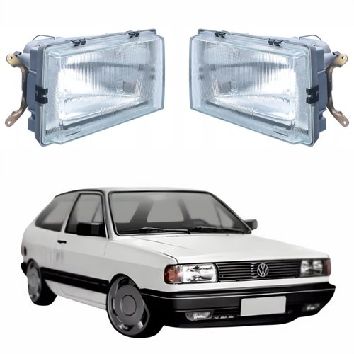 Par de Farol Vw Gol 1987 Até 1990 Original Arteb Longo Alcance