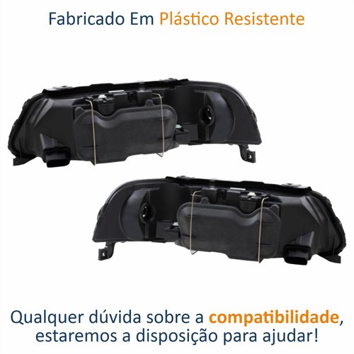 Par de Farol VW Gol G3 1999 Até 2005 Original Arteb Foco Duplo Máscara Negra
